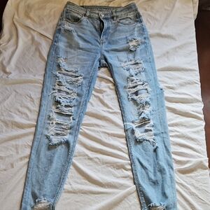 American Eagle Outfitters Ripped Light Blue Skinny Jeans